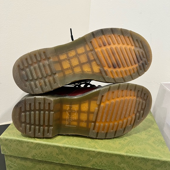 Dr. Martens Women's Cherry Red Leather Boots Size 7 - Picture 5 of 5